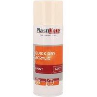 Plastikote Trade Quick Dry Acrylic Spray Paint Matt Magnolia 400Ml