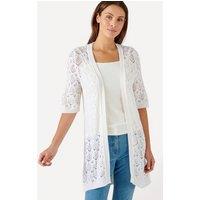 Damart Women's Knitted Cardigan in White | Size: 22-24