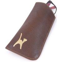 Catwalk Collection Handbags Women's Iris Leather Glasses Case Sleeve in Brown