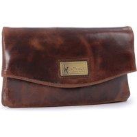 Catwalk Collection Handbags Women's Hannah Leather Clutch Bag With Detachable Cross Body Strap in Brown | Size: Small