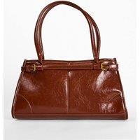 Shnoo Women's Buckle Detail Shoulder Bag in Brown