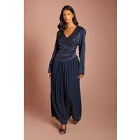 Coast Women's Petite Tailored Pleat Trouser Jumpsuit in Navy | Size: 10
