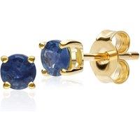 Gemondo Women's Classic Round Sapphire Stud Earrings in 9ct Yellow Gold 3.5mm in Blue