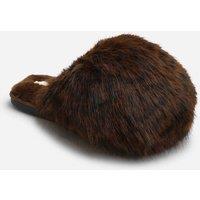 Where's That From Women's 'Keira' Ultimate Fluffy Faux Fur Mule Slippers in Brown | Size: 6