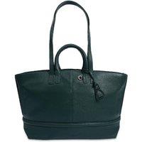 SADDLER Women's 'Victoria' Zip Top Handmade Oversize East West Tote Bag in Green