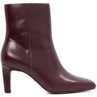 Dune London Women's Wide Fit 'Ovation' Leather Ankle Boots in Red | Size: 7