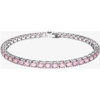 Swarovski Women's Matrix Pink Tennis Bracelet 5648931 M in Silver | Size: 16.5 cm