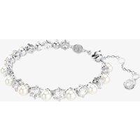 Swarovski Women's Matrix Tennis White Pearl Bracelet 5689625 in Silver | Size: 16 cm