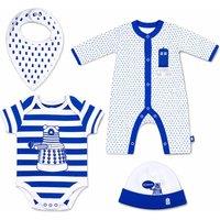 BBC Doctor Who 4PC Set: Hat, Bib, Baby Grow & Bodysuit | Size: 12-18 m