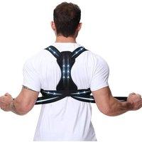 FLAVORA Adjustable Posture Corrector Back Support Straightener Belt in Black | Size: 0-12 m