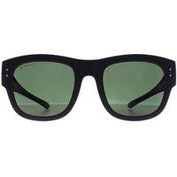 montana Men's Square Matte Grey G15 Polarized FO7 Fit Over Glasses Sunglasses in Black