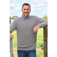 WoolOvers Men's 100% Lambswool Crew Neck Jumper in Grey | Size: 3XL