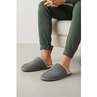 Silver Street London Men's Smithfield Premium Suede Leather Fleece Lined Winter Slippers in Grey | Size: 8