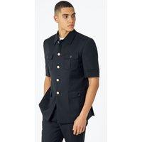 XPOSED Men's Classic Safari Bush Jacket with Buttons Timeless Style in Black | Size: 38