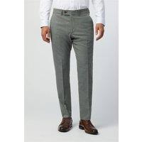 Antique Rogue Men's Flat Fronted Textured Regular Suit Trousers in Grey | Size: 44R