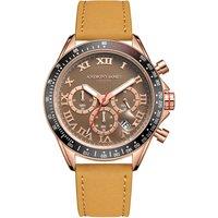 Anthony James Men's Hand Assembled Tachymeter Turbo Gold Brown Watch