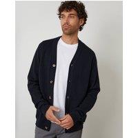 threadbare Men's Knitted Cardigan in Blue | Size: Small