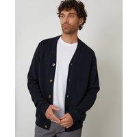 threadbare Men's Knitted Cardigan in Blue | Size: Large