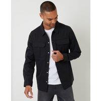 threadbare Men's Cargo Pocket Shacket in Black | Size: Medium