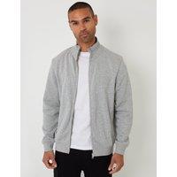 threadbare Men's Funnel Neck Zip Through Sweatshirt in Grey | Size: 2XL