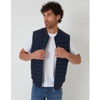 threadbare Men's Quilted Hybrid Gilet in Blue | Size: Medium
