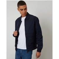 threadbare Men's Showerproof Patch Pocket Zip Up Collared Jacket in Blue | Size: Medium