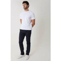 threadbare Men's Cotton Slim Fit Trousers With Stretch in Navy | Size: 38R