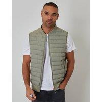 threadbare Men's Quilted Hybrid Gilet in Green | Size: Medium