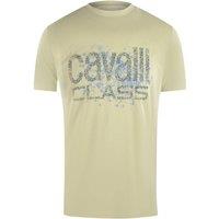 Cavalli Class Men's Short Sleeve T-shirt in Ecru | Size: XL