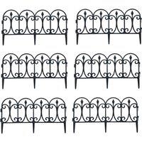 Living and Home 6pcs European Garden Decorative Plastic Picket Fence in Black