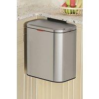 Living and Home 4L Stainless Steel Hanging Trash Bin Dustbin with Lid Kitchen Garbage Can in Silver