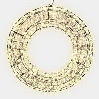 Pegdev Christmas Pre Lit Wreath 480 Warm White Micro LEDs 10%Twinkling 38cm 5m Lead