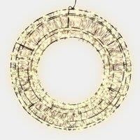 Pegdev Christmas Pre Lit Wreath 960 Warm White Micro LEDs 10% Twinkling 58cm 5m Lead