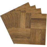 Living and Home 30Pcs Self-adhesive PVC Wood Grain Mosaic Parquet Flooring Tiles Set, 2.787m in Walnut