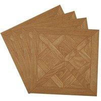 Living and Home 30Pcs Self-Adhesive PVC Wood Effect Flooring Tiles Set with Versailles Pattern, 2.787m in Brown