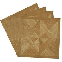 Living and Home 30Pcs Self-adhesive Wood Grain Diamond Parquet PVC Flooring Tiles Set, 2.787m in Brown