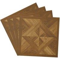 Living and Home 30Pcs Self-adhesive Wood Grain Diamond Parquet PVC Flooring Tiles Set, 2.787m in Dark Brown