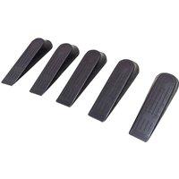 St Helens Black Plastic Door Stops Pack Of 5