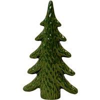 Four Candle Medium Dimpled Green Ceramic Christmas Tree Ornament 22cm