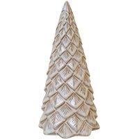 Four Candle Large Pinecone Style Ceramic Christmas Tree Ornament 23cm in White