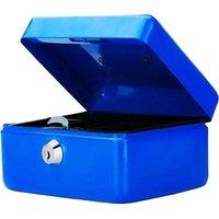 BARGAINS-GALORE 8 Money Bank Cash Deposit Box Steel Security Coin Cash Safe Key Blue