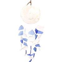 Serenityy Glass Drop Garden Ornament, Blue & White, 160 g