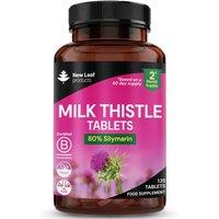 New leaf health Milk Thistle Tablets - 80% Silymarin High Strength - 120 Tablets - Milk Thistle Supplements in Pink