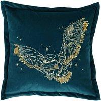 Warner Bros Harry Potter Alumni Velvet Cushion - Hedwig in Teal | Size: 40 cm x 40 cm