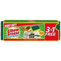 Elbow Grease Gripped Sponge Scourers (Pack of 4) in Light Green