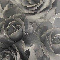 Muriva Madison Rose Glitter Wallpaper in Black