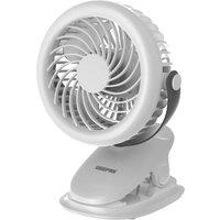 Geepas Rechargeable Clip Fan 36 LED 3 Speed Type-C USB 7Hr Battery in White