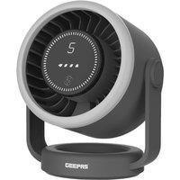 Geepas 8 Rechargeable LED Fan 3 Speed BLDC 9Hr Runtime in Black