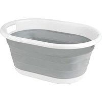 NESTLUNE LARGE POP UP FOLDING COLLAPSIBLE LAUNDRY BASKET in Grey | Size: 50 cm x 80 cm