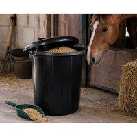 NESTLUNE Black 70L Heavy Duty Plastic Dustbin Locking Lid Bin | Size: 100 cm x 15 cm